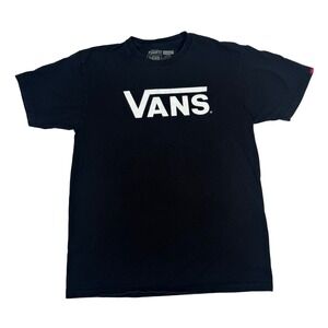 Vans Classic Men's M T-Shirt Black White Logo Short Sleeve Skater‎ Streetwear